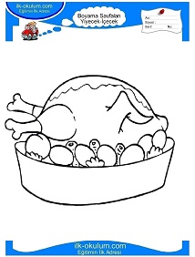 Çocuklar İçin Tavuk-Yemeği Boyama Sayfaları 